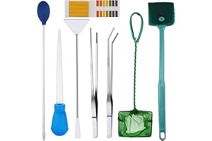 PietyPet Fish Tank Cleaning Tools, 8 in 1 Aquarium Feeder Tools Kit, Aquarium Plants Cleaner, Stainless Steel Feeding