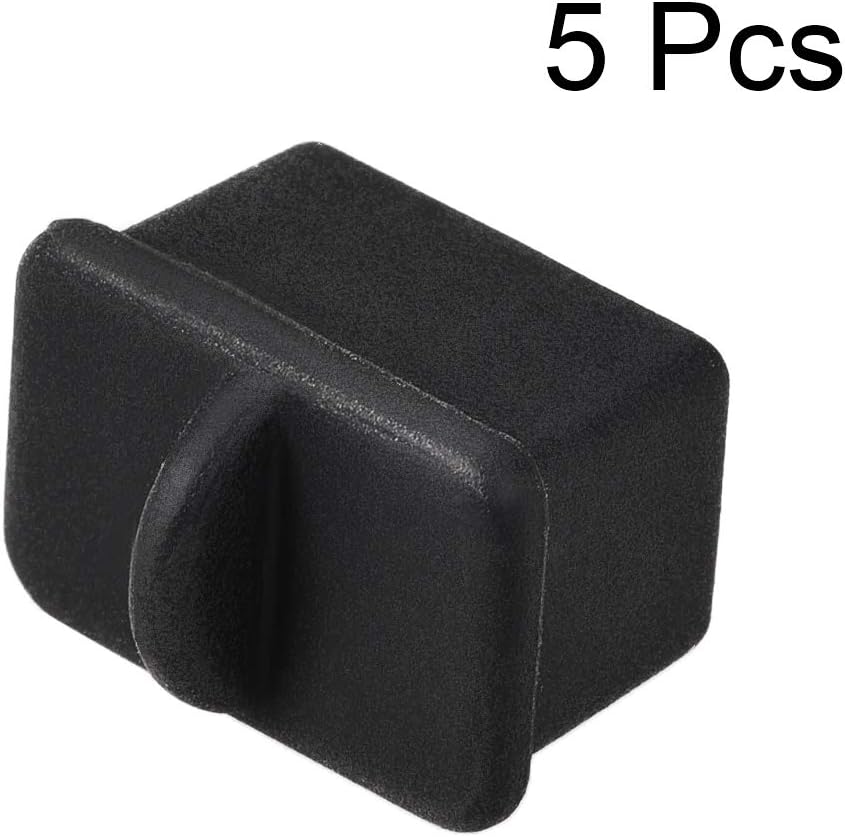 sourcing map 5pcs SFP-A Silicone Protectors Port Anti Dust Cap Cover Black - Image 4