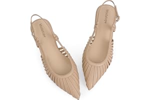 Modatope Slingback Flats for Women Pointed Toe Ballet Flats Classic Low Heel Sandals Dress Shoes