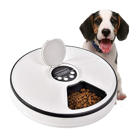 Automatic Pet Feeder Cats Dogs 6 Meal Trays Dry Wet Food