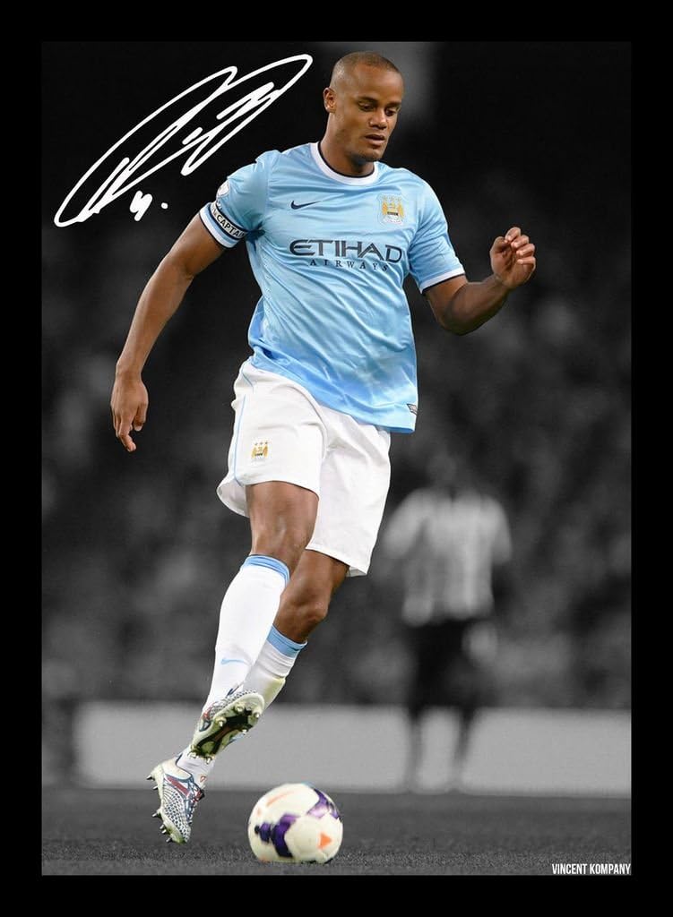Vincent Kompany - Manchester City Autographed Signed & Framed Photo Poster