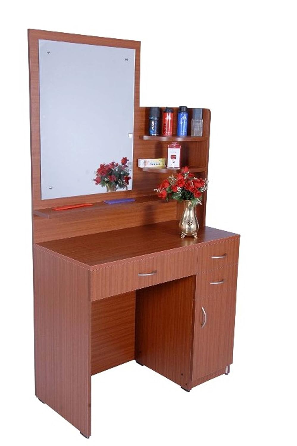 QUALIWOOD Engineered Wood Bellezza Wooden Wall Mounted Dressing Table