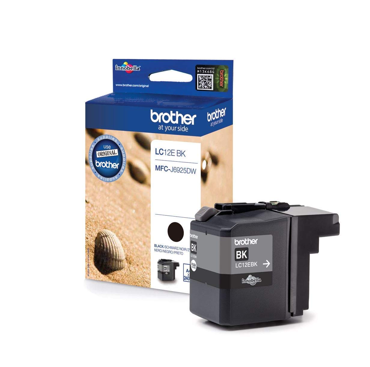Brother LC-12EBK Inkjet Cartridge, Black, Single Pack, Super High Yield, Includes 1 x Inkjet Cartridge, Brother Genuine Supplies