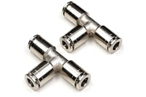 1/4 Union Tee Push to connect fittings Stainless Steel Quick Connect Fittings,CEKER 1/4" x 1/4" x 1/4" OD 3 Way Tee Shaped Tube Fittings Push Connectors Air Line Fittings 2pack