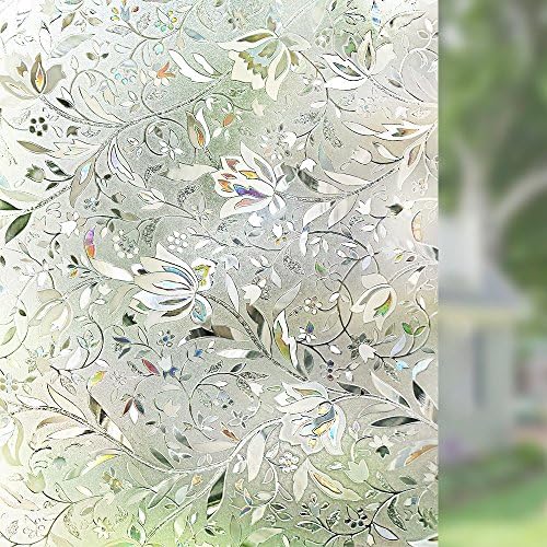 Window Film,3D Privacy Window Stikers No-glue Self Static Glass Cling for Home Bedroom Bathroom Kitchen and Living Room (35.4x78.7 inch)