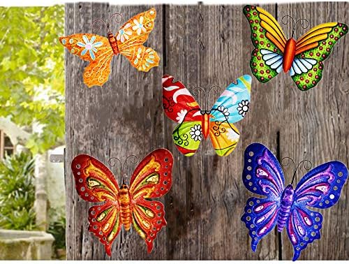 MIXUN 3D Steel Butterfly Wall Accents, Butterfly Wall Decor Sculpture Dangle Out of doors Backyard for Dwelling, Bed room, Dwelling Room, Workplace, Backyard