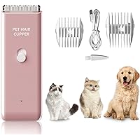 Dog Clippers Pet Grooming Clippers Kit,Low Noise Shaver Portable Electric USB Rechargeable Cordless Trimmer for Dogs,Cats and