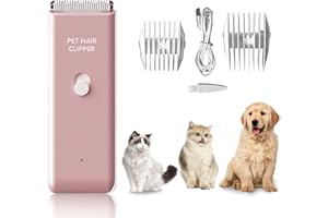 Dog Clippers Pet Grooming Clippers Kit,Low Noise Shaver Portable Electric USB Rechargeable Cordless Trimmer for Dogs,Cats and