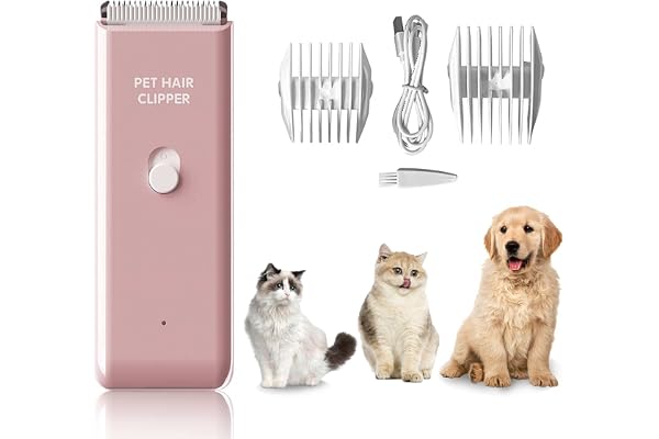 Dog Clippers Pet Grooming Clippers Kit,Low Noise Shaver Portable Electric USB Rechargeable Cordless Trimmer for Dogs,Cats and