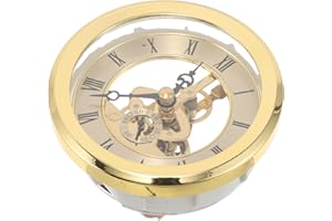 ULTECHNOVO 103mm DIY Skeleton Clock Movement Mechanism Metal Gear Insert Replacement Kit Gold Without Battery