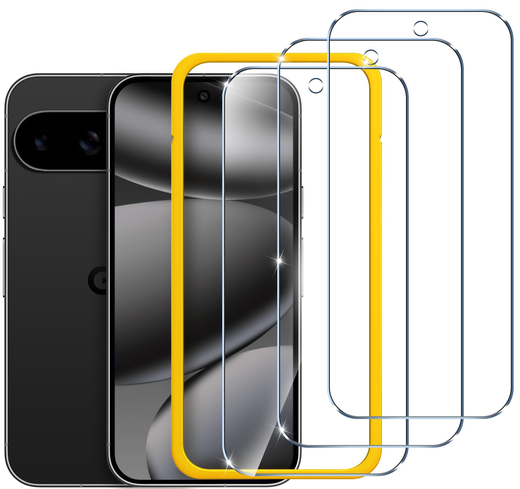 Photo 1 of ivoler 3-Pack Screen Protector for Google Pixel 10 / Pixel 10 Pro/Pixel 9/ Pixel 9 Pro, 9H Tempered Glass, Easy Installation Frame, Fingerprint Unlock, Case Friendly, Bubble Free, 6.3-Inch