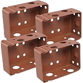 ZZLZX 4PCS 2 inch Brown Low Profile Box Mounting Bracket for Headrail, Thin Box Railing Low Rail Blinds Bracket, Blinds Mounting Bracket
