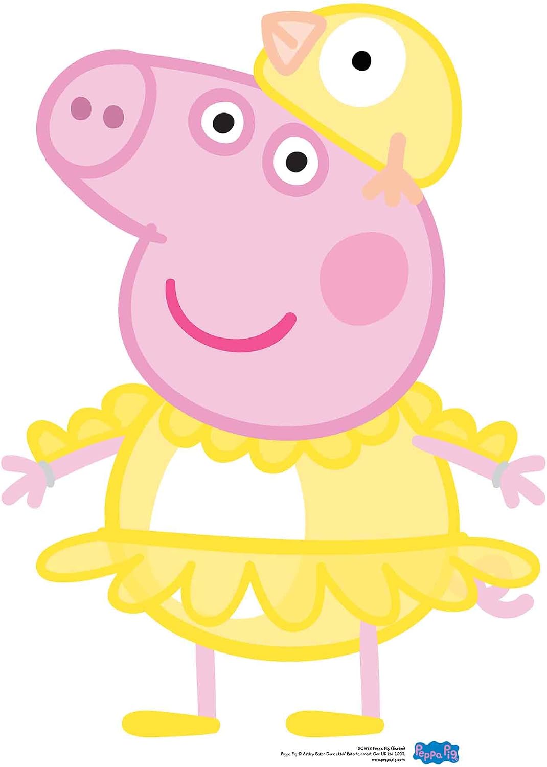 STAR CUTOUTS SC1698 Peppa Pig Chicken Easter Lifesize Cardboard Cutout Perfect Fun for Fans Height 82cm, Solid, Multicolour, Regular