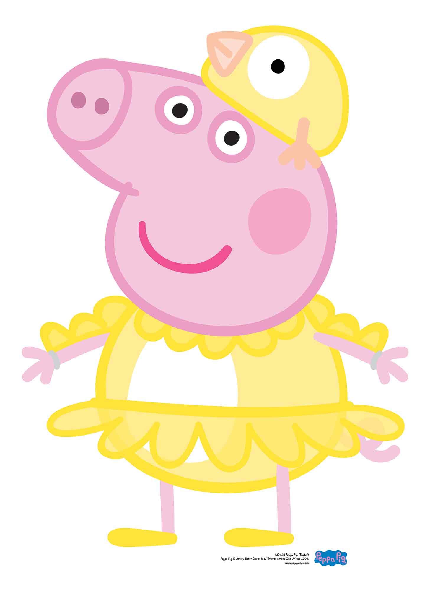 STAR CUTOUTS SC1698 Peppa Pig Chicken Easter Lifesize Cardboard Cutout Perfect Fun for Fans Height 82cm, Solid, Multicolour, Regular