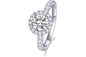 IMOLOVE Moissanite Engagement Rings for Women Wedding Rings 1.64ct D Color VVS1 Clarity Round Cut Moissanite Ring in Sterling
