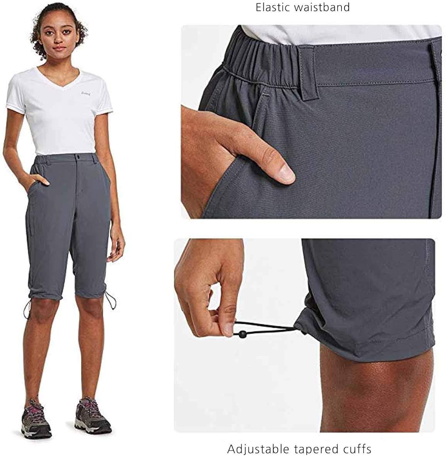 BALEAF Women's Quick Dry Stretch Hiking Camping Shorts Lightweight Water Resistant Summer Cargo Pants Travel: Clothing
