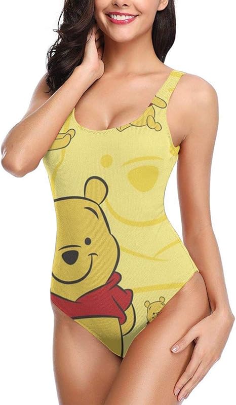 Amazon Com Lcxjj Crush On Me Winnie Pooh Traje De Bano Para Mujer Diseno Retro De Corte Alto Espalda Baja Una Pieza Xl Home Kitchen