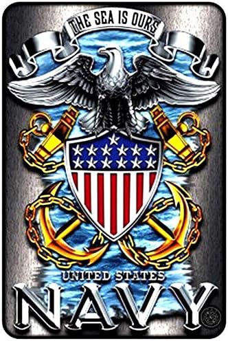 Navy Tin Sign 8 x 12in