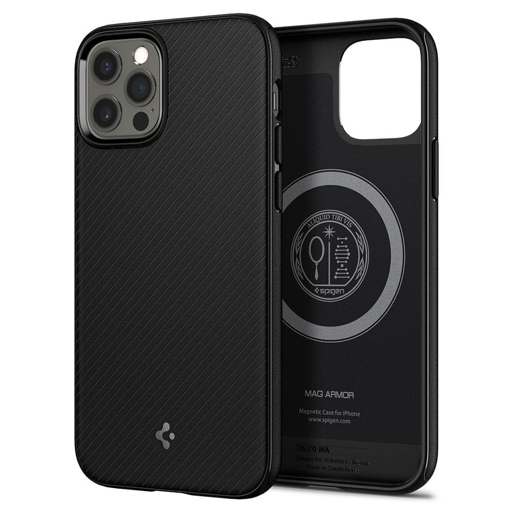 Spigen Mag Armor MagFit Case Compatible with iPhone 12 Pro / 12 - Matte Black