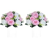 NUPTIO Flower Centerpieces for Wedding Tables: Pink & White Artificial Flower Ball Arrangement for Weddings Party - 2 Pcs Fake Floral Rose for Birthday Bridal Shower Decorations