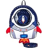 JiePai Toddler Rocket Backpack Leash Anti-lost Waterproof 3D Cartoon Kids Backpack