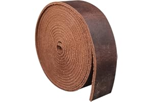FAN&RAN Genuine Leather Strip 1 Inch Wide 64 Inches Long for DIY Craft Projects, 1.8-2mm Thick, Coffee Brown
