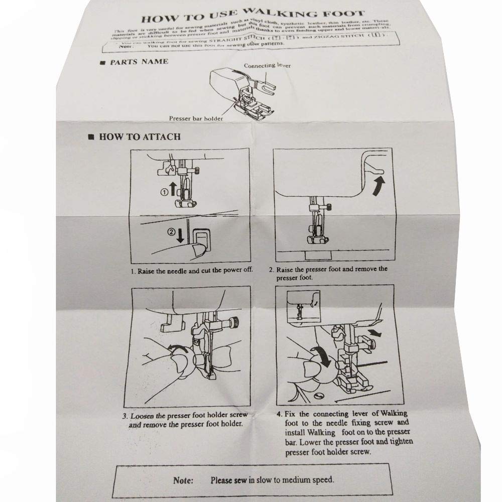 YICBOR Open Toe Walking Foot W/Guide for Brother Sewing Machine Quilting and Sewing Stitch Through Multiple Layers