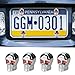 GOGOLO 4x Skull License Plate Frame Fastener Car Tag Motorcycle Bolts Truck Screws Holder (Silver)
