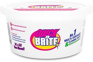 QUICK'N BRITE Quick 'n Brite All Purpose Cleaning Paste – Miracle Cleaner for Tough Stains, Biodegradable, Non-Toxic, Pet-Safe, Multi-Surface Stain Remover, Made in USA, 12 Oz
