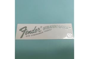 CJGHJNFF Fits For Fender ST 70S Guitar Head Logo - Metal Label DIY Electric Guitar Logo Stickers - Tearable Film (Silver)