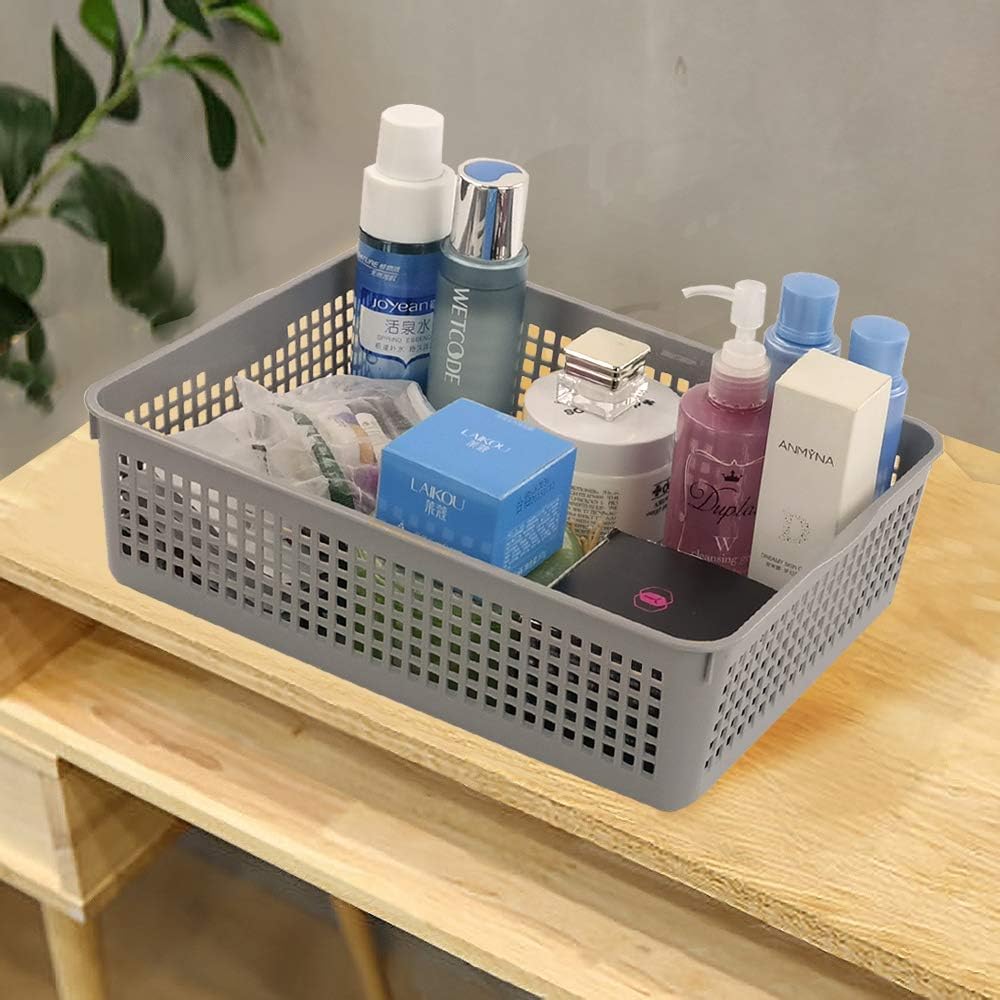 Bringer 6-Pack Plastic Paper Storage Basket, Gray: Home Improvement