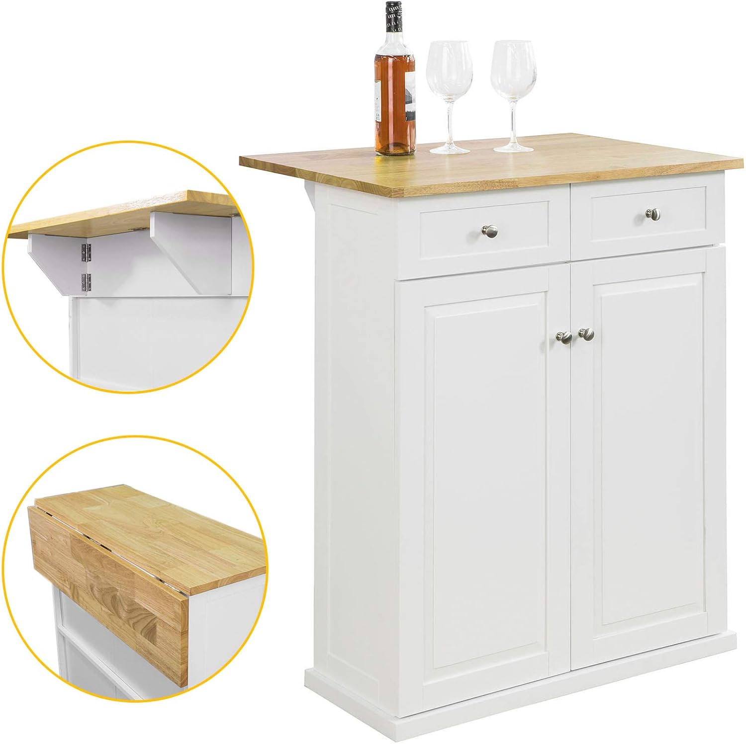 SoBuy® FSB17WN, Kitchen Bar Dining Bar Table, Kitchen Storage