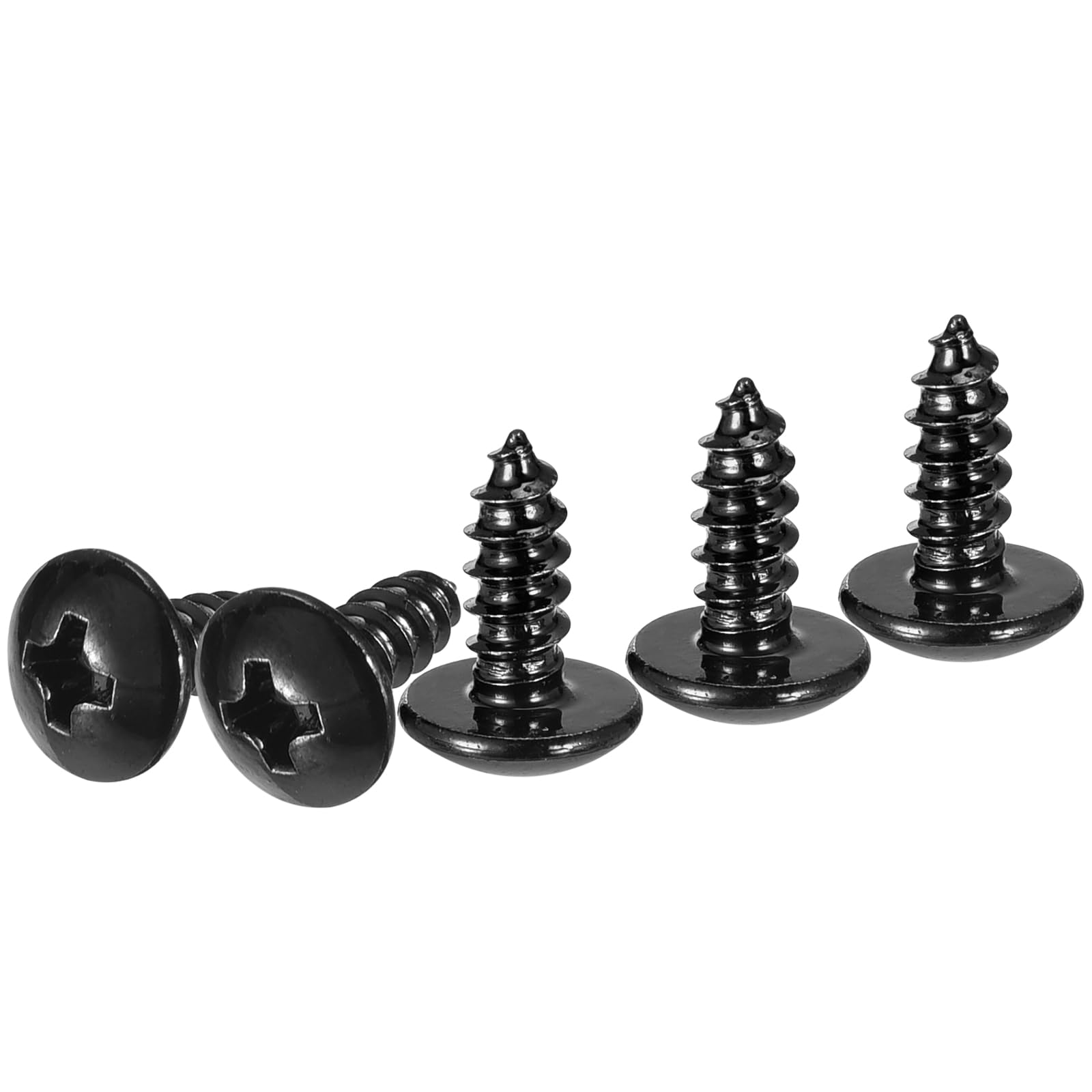 DTGN #6x3/8 Sheet Metal Screws - 100 Pack - for Wood, Furniture - 304 Stainless Steel Phillips Truss Head Self Tapping Tip Wood Screws - Black