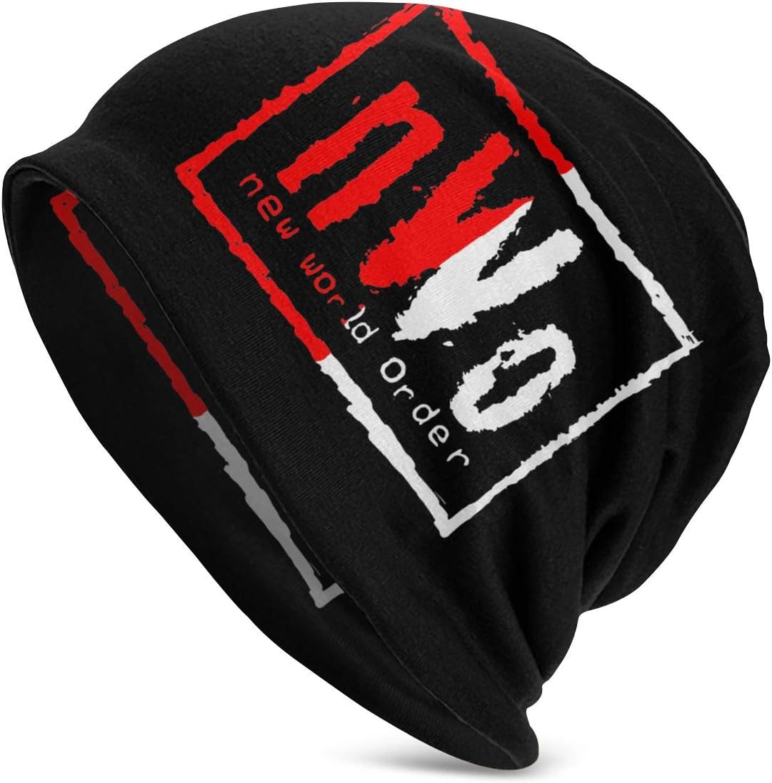 Slouchy Beanie for Men/Women NWO New World Order Baggy Skull Ski Folded Cap Knit Hat Black