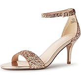 J. Adams Dove Ankle Strap Womens Stiletto For Women Sexy - Open Toe Strappy Heels, Wedding Shoes For Bride, Summer Heels and Bridal Shoes