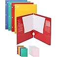 Mr. Pen- 4 Pocket Folders, 4 Pack, Vibrant Colors, 3 Hole Punched, School Folders with Pockets for 3 Ring Binder