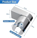 Minicoco Shower Head Holder 360° Adjustable Handheld Shower Bracket Silver Wall view 3