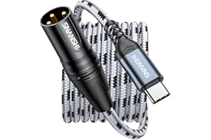 SNANSHI USB Type C to XLR Male Cable 6.6ft, Audio Output Only (No Mic Input), USB C to XLR Unbalanced Cord for Active Speaker, Amp, Mixer, Compatible with iPhone 17/16/15, Galaxy S25 /S24/S23