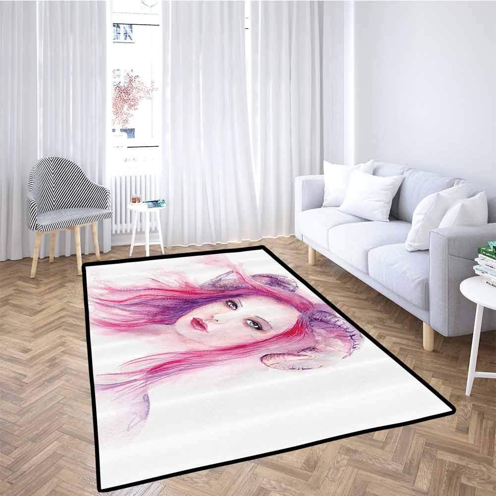 Good Vibes Yoga Mat Non-Slip Rug Word Art Theme Cute Doodle Cartoon Figures Positive Hippie Inspiring Cheerful for Play Area Playroom Bedroom Multicolor