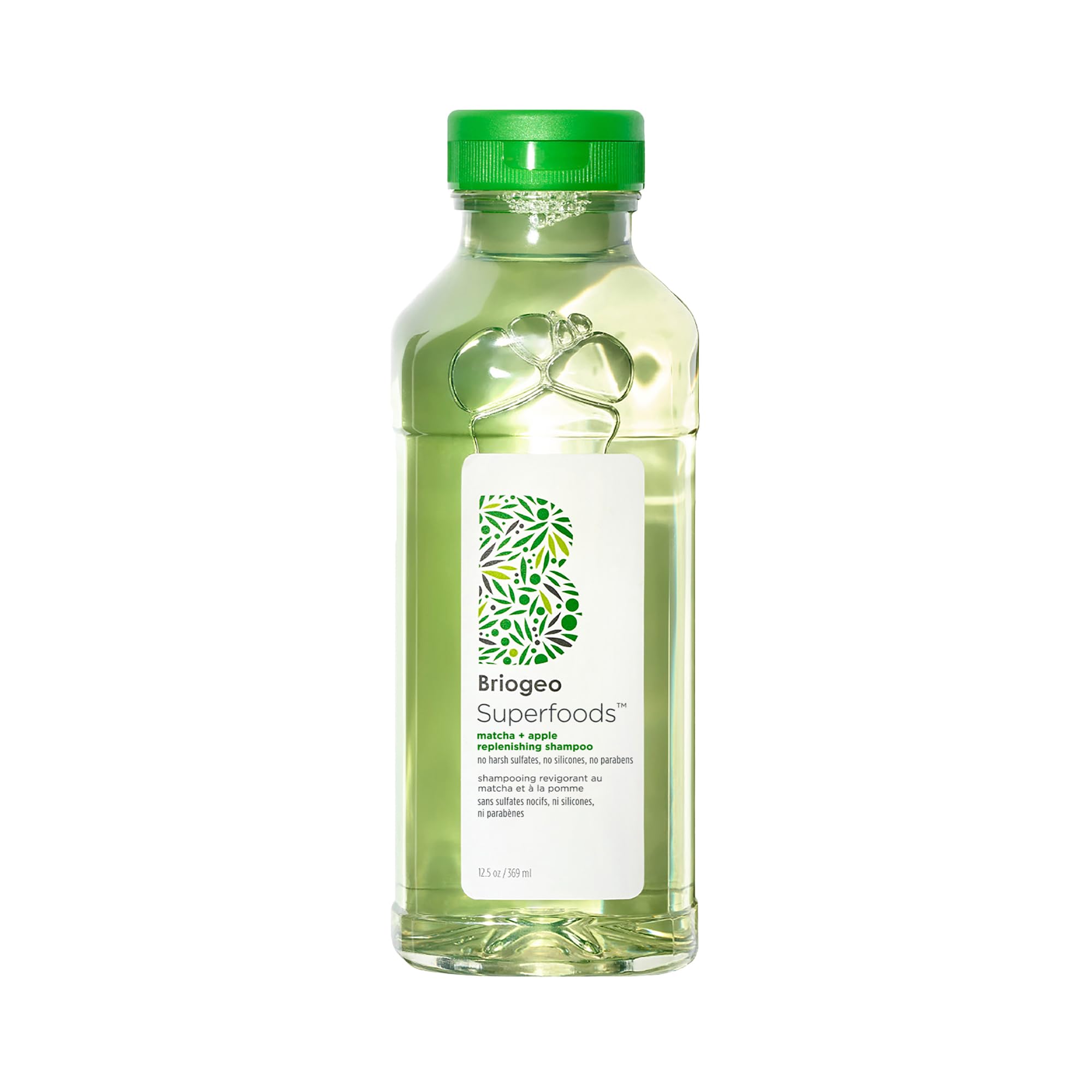 Briogeo Superfoods Matcha and Apple Replenishing Shampoo. Supports Healthy, Balanced Hair and Scalp, Vegan, Phalate & Paraben-Free - 369ml