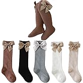 Taous Assam Baby Girls Knee High Socks Toddler Mesh Bowknot Breathable Dress Socks Little Girls Cotton Tube Stockings