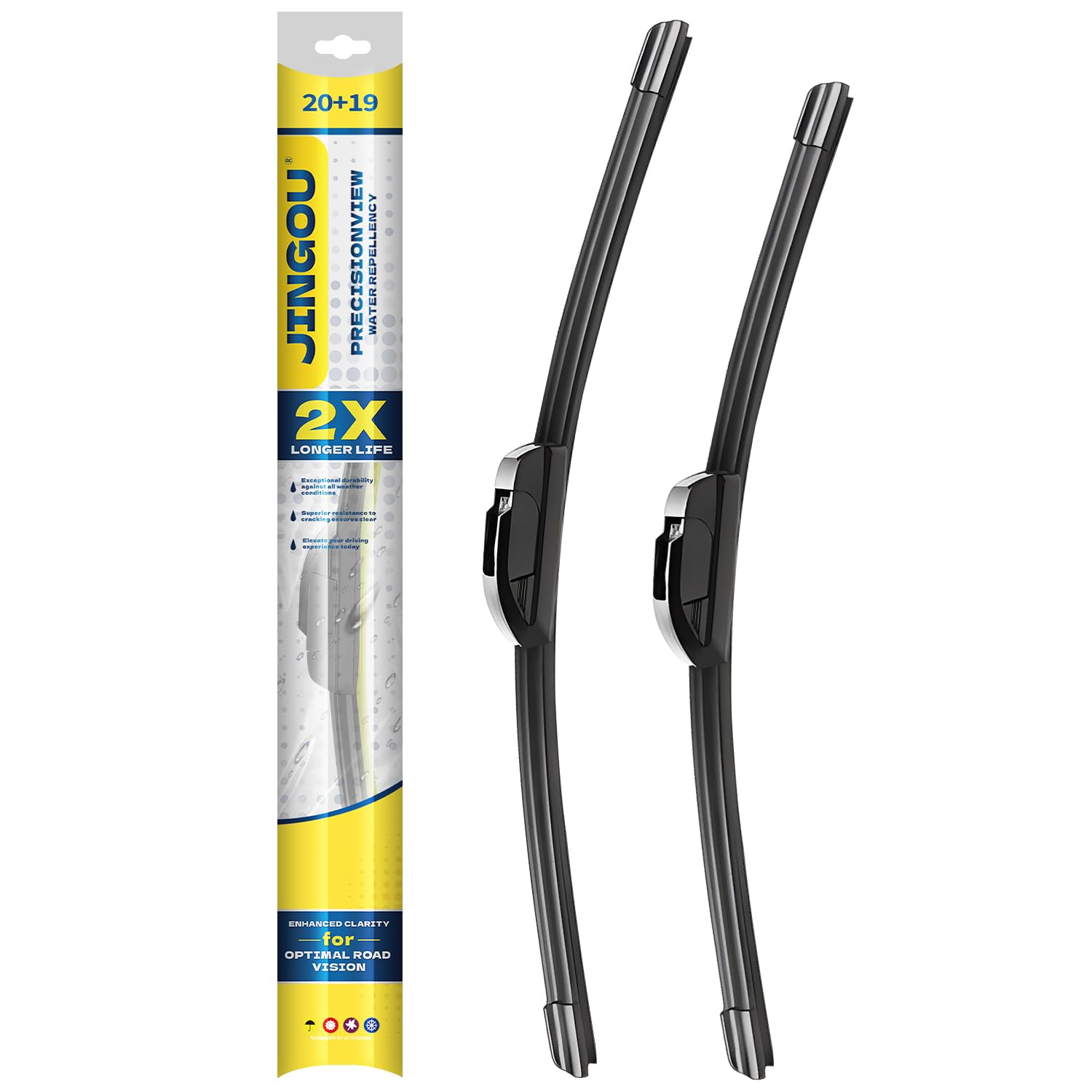 JINGOU 20" + 19" Front Windshield Wiper Blades