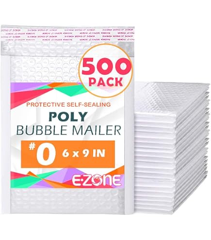 thumbnail image 2 of YENS Poly Bubble Mailers – 6x9, Kraft, 1000 Count – Self-Seal, Shipping Envelopes 2 of 4