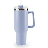 OCEANPAX 40 oz Tumbler with Handle and Straw Spill Proof Large Travel Coffee Mug Insulated Reusable Stainless Steel Cup with Lid Fit for Car Cup Holder(Blue)