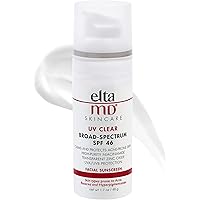 EltaMD UV Clear Face Sunscreen, SPF 46 Oil Free Sunscreen with Zinc Oxide, Protects and Calms Sensitive Skin and Acne-Prone S
