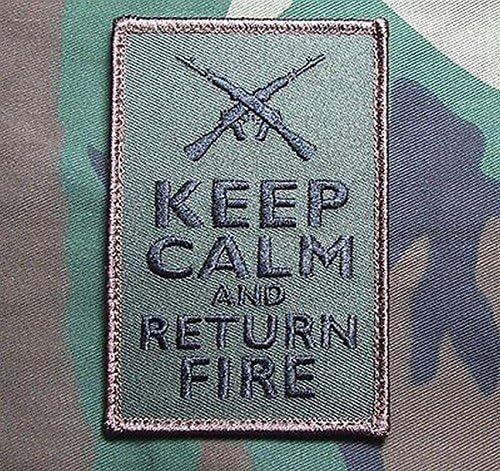 Keep Calm And Return Fire 2nd Amendment Tactical Usa Forest Velcro Morale Patch