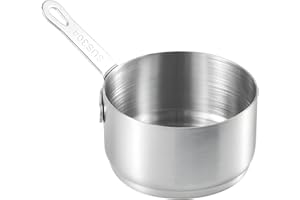 Mini Sauce Pan, 60ml Stainless Steel Sauce Pan, Non Stick Small Saucepan, Hanging Mini Saucepan with Handle for Hot Milk, Cof