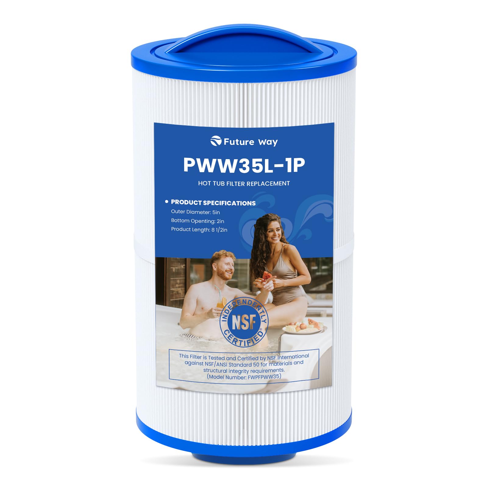 Photo 1 of Future Way PWW35L Hot Tub Filter Replacement for Unicel 4CH-935?817-4035, Filbur FC-0710?Waterway Teleweir 35 SF, Replace Pleatco PWW35L Spa Filter, X268548-PMA-R3, SD-01235, PDC580-AFS, 35 Sq. Ft