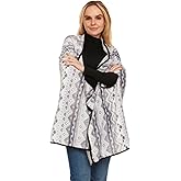 GO UNDER Ladies Reversible Wearable Blanket Wrap with Arm Holes Soft Cozy