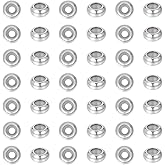 UNICRAFTALE 50pcs 10mm Diameter 201 Stainless Steel Rubber Stopper Bead Flat Round Positioning Spacer Beads Metal Slider Rondelle Beads Smooth Loose Ball Locating Beads for Crafts Jewelry Findings